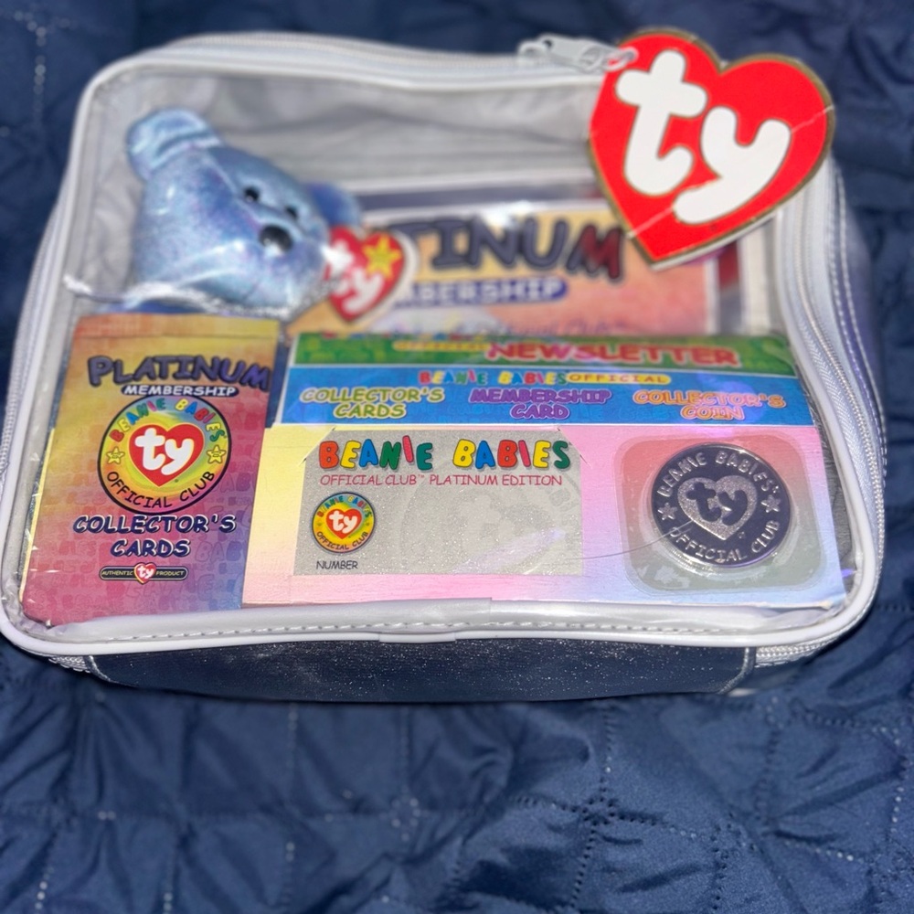 Ty Blue and Silver Stuffed Animal Set